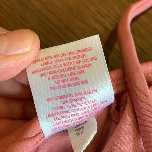 Xhilaration Pink Lace Up Front One Piece Swimsuit Size Large - Picture 7 of 8